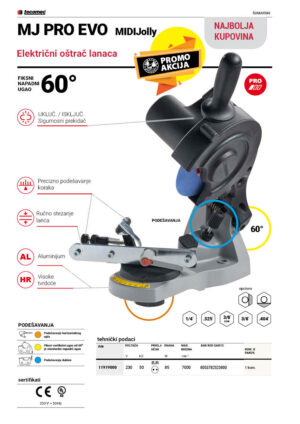 Oštrilica lanca električna - MIDI Jolly PRO EVO; TECOMEC
